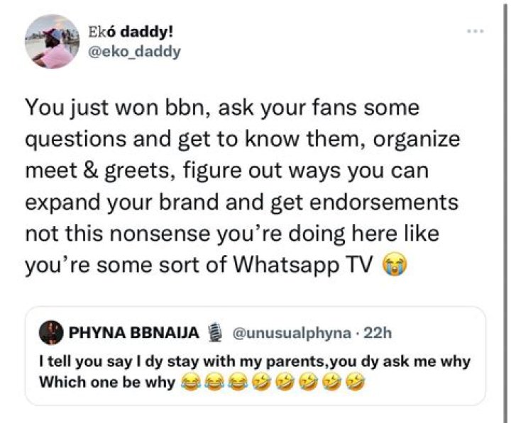 
“Let everybody face their brands” – Phyna tells unsolicited Online-special adviser 