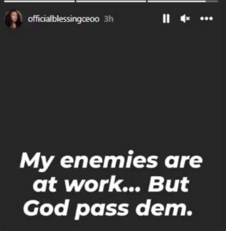 
“My Enemies Are At Work”- Blessing CEO Writes Hours After Instagram Took Down Her Official Account 
