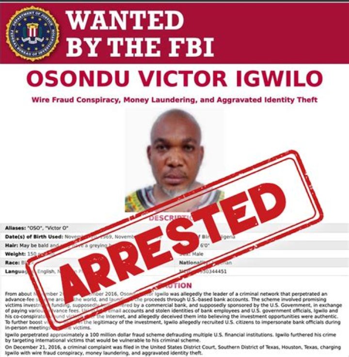
Who Is Osondu Victor Igwilo? FBI Wanted Fraudster Arrested For $100M Scam 