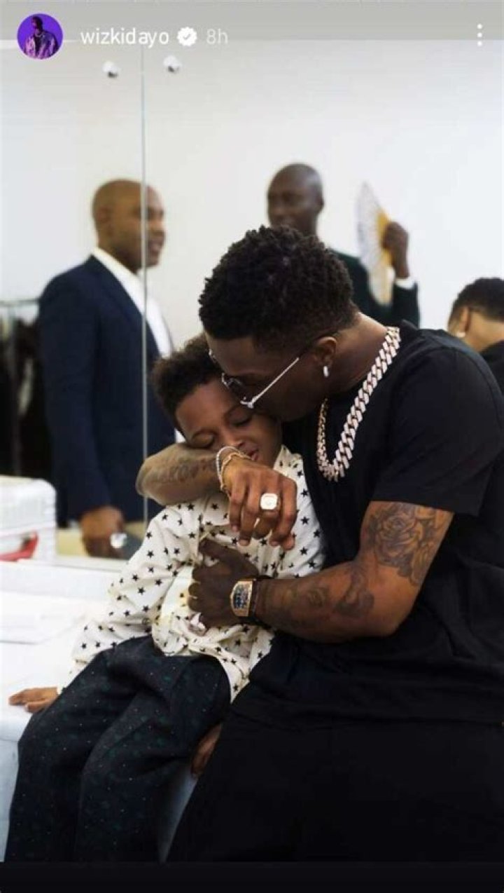 
Wizkid Posts A Rare Family Photo Of Himself With Jada Pollock And His Son, Zion. 